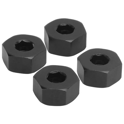 LIYJTK 4pcs Wheel Hub Hex Adapter, 5mm to 12mm Combiner Adapter Accessory RC Model Car Parts for WPL D12 1/10 RC Trucks (Black BL) von LIYJTK