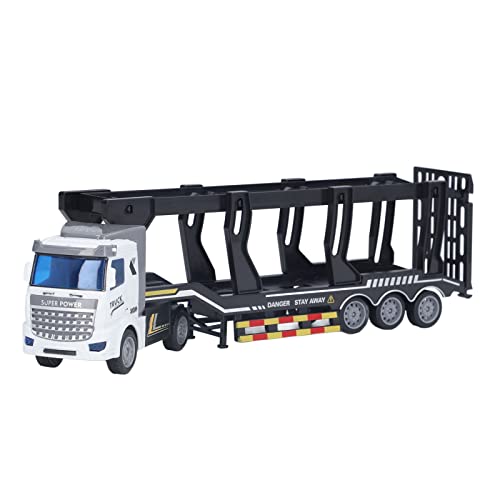 LIYJTK Legierung Anhänger Kopf Kinder Spielzeug Modell Boomerang Funktion 1:48 Pull Back Container LKW Halbschwerer ABS Transport mit zu öffnender Hintertür für Kinder (512 4 Flat Head) von LIYJTK