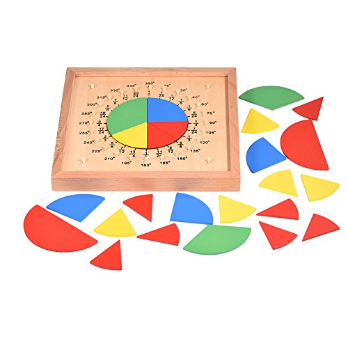 LIYJTK Mathematik-Bruchbuch, Holzkreise, Brüche, Lernpuzzles, Montessori, magnetische Mathematik, Manipulative für Kinder, mathematische Fähigkeiten, Vorschule von LIYJTK