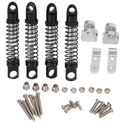 LIYJTK Metall-Stoßdämpfer vorne hinten, Dämpfer, Aluminiumlegierung, RC-Car-Absorber, 4 Set Absorber, kompatibel für WPL D12 1/10 RC-Car-Upgrade-Teile (Black) von LIYJTK