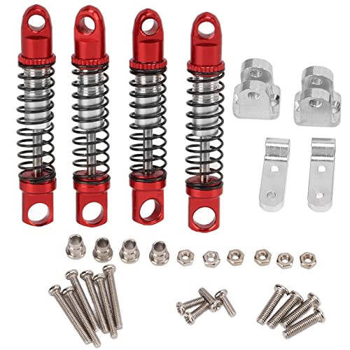 LIYJTK Metall-Stoßdämpfer vorne hinten, Dämpfer, Aluminiumlegierung, RC-Car-Absorber, 4 Set Absorber, kompatibel für WPL D12 1/10 RC-Car-Upgrade-Teile (Red) von LIYJTK