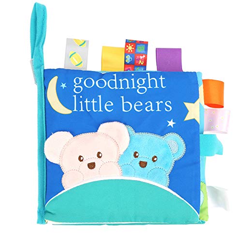 LIYJTK Newborn Babies Toddler Cloth Book Animal Pattern Soft Books Educational Toy Baby 6 Months Toys Quiet Touch and Feel Sensory Crinkle for Early Development Activity (Tag Bear) von LIYJTK