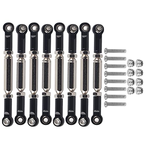 LIYJTK Servo-Zugstange, Metall-Lenkstangen-Set, Krawatte, RC-Zubehör, Verbindungsarm-Enden, Anschluss für WPL MN Feiyu (Black) von LIYJTK