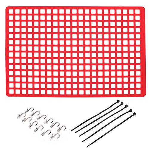 LIYJTK Simulation Gummifenster Gepäck Gepäcknetz Zubehör für Axial RC Crawler Auto Fernbedienung App-gesteuerte Fahrzeugkarosserien Maßstabszubehör Elastisch WL Toys 1 10-K949 Silber (Red) von LIYJTK