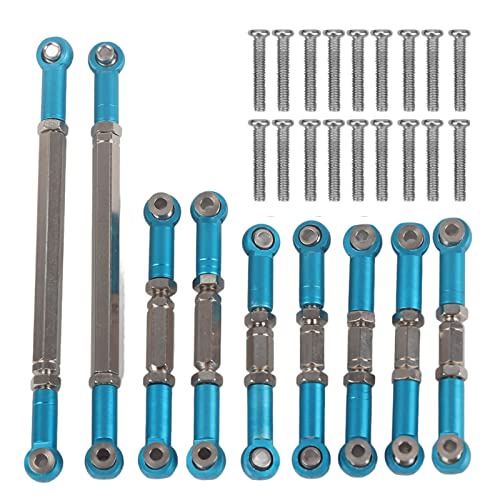 LIYJTK Vorne Hinten Aluminium Legierung Servo Link Lenkung RC LKW Teile Metall Lenkgestänge Stangen Set Metall für FY 01 02 03 04 05 07 (Blue) von LIYJTK