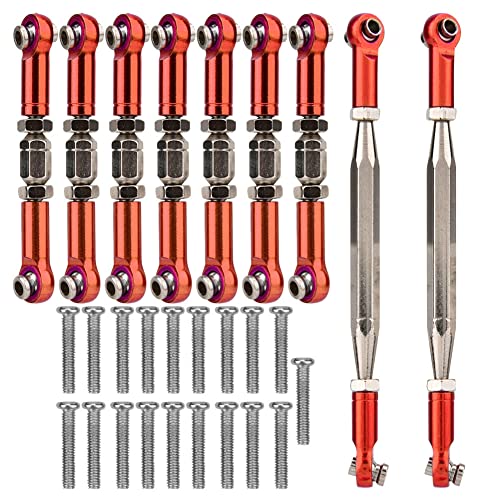 LIYJTK Vorne Hinten Aluminium Legierung Servo Link Lenkung RC LKW Teile Metall Lenkgestänge Stangen Set Metall für FY 01 02 03 04 05 07 (Red) von LIYJTK