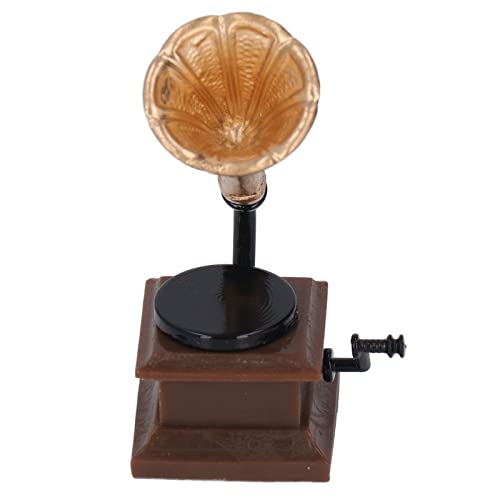 Puppenhaus-Phonograph, Harzlegierung, Vintage-Stil, Miniatur-Grammophon für 1:12 Puppenhaus-Wohnambiente von LIYJTK