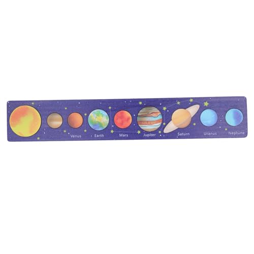 Sonnensystem-Modellbrett, pädagogisches Holzpuzzle-Spielzeug für Kinder, die Astronomie Lernen, Blauer Hintergrund (sol Amarillo) von LIYJTK