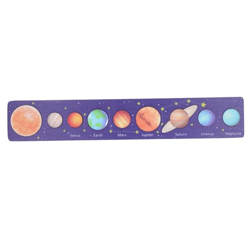 Sonnensystem-Modellbrett, pädagogisches Holzpuzzle-Spielzeug für Kinder, die Astronomie Lernen, Blauer Hintergrund (sol Rojo) von LIYJTK