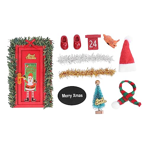 Weihnachtsdekorationsset DIY Urlaubsszene Modellspielzeug für maßstabsgetreues Puppenhaus Minidorf Miniatur-Ornament-Kits Bäume Stadt Desktop-Dekor Feengarten von LIYJTK