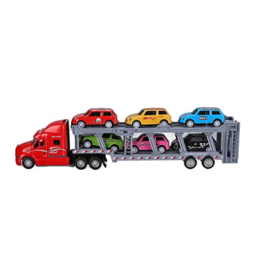 1:48 Transporter-LKW-Spielzeugmodell, Legierung, abnehmbar, Simulationsmodell für sechs Autotransportfahrzeuge, Spielzeugset für Transporter-LKW-Fahrzeuge für Jungen und Mädchen (Verrotten) von LIZEALUCKY