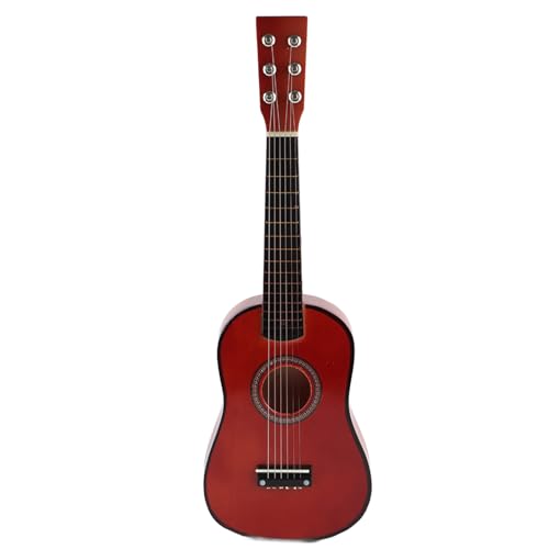 23-Zoll-Akustikgitarre für Kinder, 6 Saiten, Spielzeuggitarre, realistische Stahlsaiten, Anfänger zum Üben des ersten Musikinstruments für Kinder und Kleinkinder (braun) von LIZEALUCKY