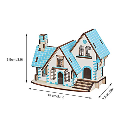 DIY-Miniatur-Haus-Puzzle-Modell, 3D-Holzvilla, pädagogische Puzzle-Dekoration, Gartenhaus-Holzmöbel-Set, Familien-Interaktionsspielzeug für und Mädchen von LIZEALUCKY