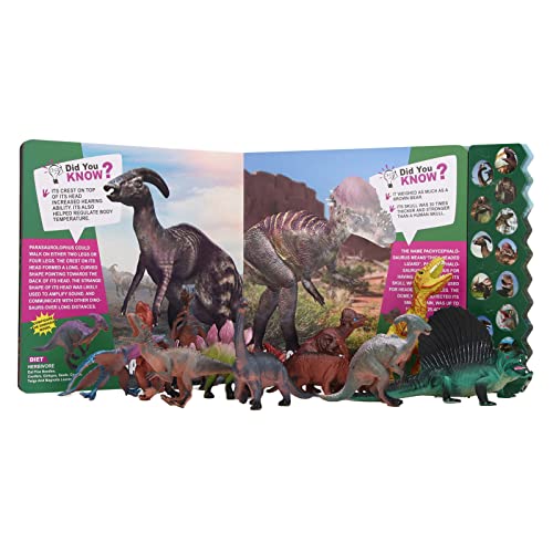 Dinosaurier-Spielzeug, Tierfiguren mit Sound, Buch-Set, realistisch aussehende Dinosaurier für Kinder, 12 Arten Gebrüll, interaktiv, pädagogisch, frühes Lernen, leuchtende von LIZEALUCKY