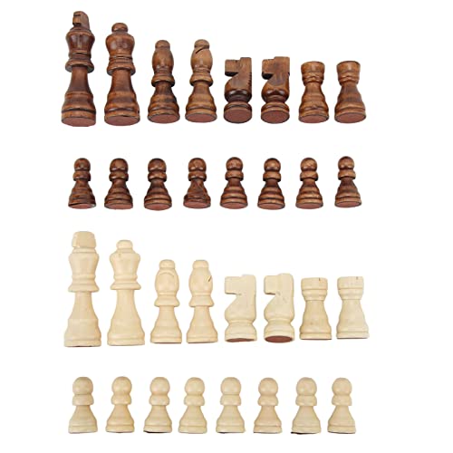 Hölzerne Internationale Schachstücke ohne Brett, 32pcs Sustainable Turnier Staunton Schachktücken Entertainment Brettspiel Set Dual Color Wood Chess Figuren Unterhaltungsspielzeuge von LIZEALUCKY