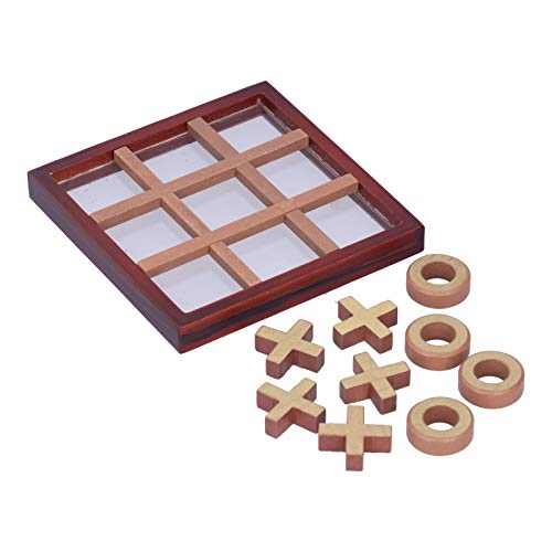 Hölzernes Nullen- und Kreuzspiel Tic Tac Toe Brettspiele XO Schach Klassisch Erwachsene Interaktives Familienset Kinderspielzeug Lustiges Eltern-Kind-Dual-Play Frühpädagogisch für von LIZEALUCKY