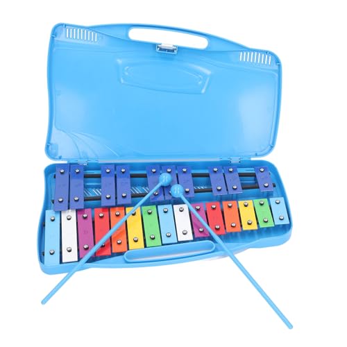 Hölzernes Percussion-Spielzeug, Musikinstrument, Bunte Metalltasten, Kinder-Glockenspiel, Xylophon, Handklopfen, Klavier, pädagogisches Entwicklungsspielzeug (Blue) von LIZEALUCKY