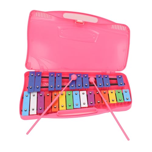 Hölzernes Percussion-Spielzeug, Musikinstrument, Bunte Metalltasten, Kinder-Glockenspiel, Xylophon, Handklopfen, Klavier, pädagogisches Entwicklungsspielzeug (Pink) von LIZEALUCKY