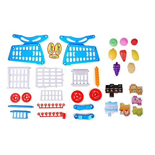 Kinder-Einkaufswagen, Trolley-Spielzeug, Supermarkt-Spielset, so tun, als würden Sie eine Rolle Spielen, pädagogisches Spielzeug, Kinder, Lebensmittel, Obst, Spiel (Blue Band Food) von LIZEALUCKY