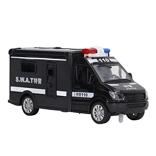 Kindersimulations-Polizeiauto-Spielzeug, Legierungsauto-Modellspielzeug mit Tonlicht, 4 Türen zum Öffnen, zurückziehbares Polizeifahrzeug-Spielzeug für und Mädchen (L Special Police Vehicle) von LIZEALUCKY