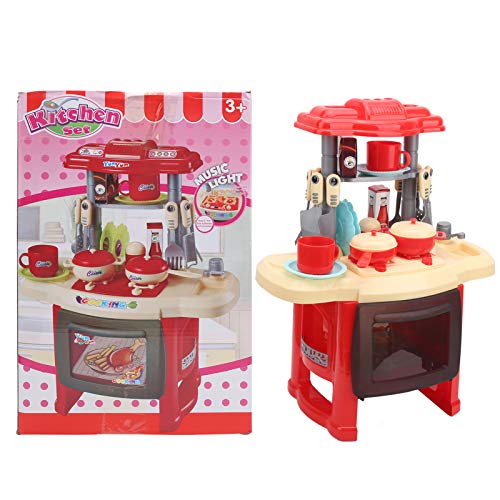 Küchenspielset Spielzeug Kinderspielset Rollenspielzeug mit Zubehör Kindersimulation Kochutensilien Spielen pädagogisch für Kleinkinder (Red) von LIZEALUCKY