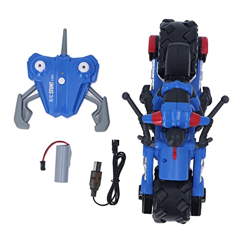 LIZEALUCKY 1:10 Ferngesteuertes Stunt-Motorrad, ferngesteuertes Balance-Drift-Auto, zweirädriges Motorrad-Elektrospielzeug für Jungen und Mädchen (Blue) von LIZEALUCKY