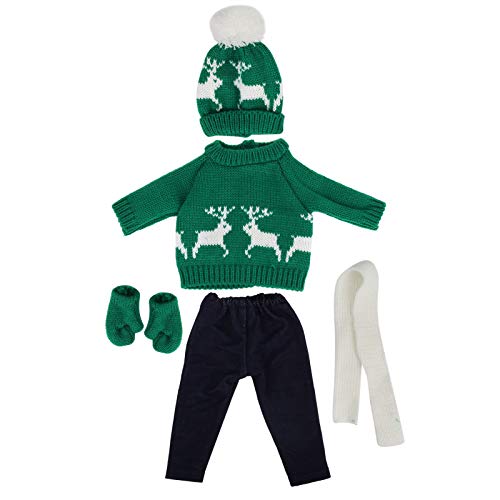 LIZEALUCKY 18-Zoll-Puppenkleidung, Weihnachtspuppenzubehör, einschließlich Pullover, Hosen, Hüte, Handschuhe und Schals, Puppenmädchen-Outfit für Mädchen (Q18-785) von LIZEALUCKY