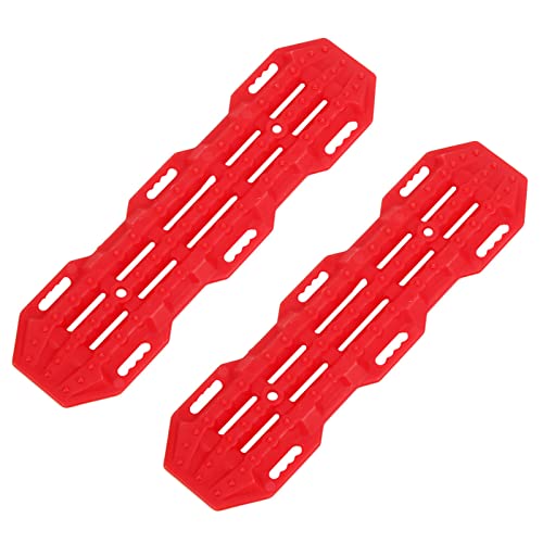 LIZEALUCKY 2-teiliges Anti-Rutsch-Auto-Hilfebrett, RC-Modellauto Crawler Barricade Passing Plate, Kletterfahrzeug-Dekoration für 1/10 RC Crawler Car (Rot 0,3 x 0,1 mm) von LIZEALUCKY