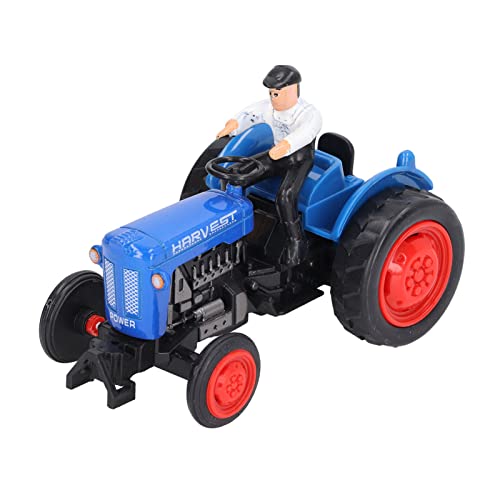 LIZEALUCKY Alloy Tractor Model Farm Machinery Simulation Boys Agricultural Toy Car Vehicle Sturdy Engineering Farmer Mini Working Machines for Children (Blue) von LIZEALUCKY