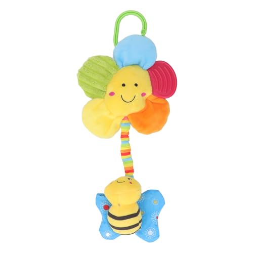 LIZEALUCKY Baby-Hängemusik-Spielzeug, Baby-Hängemusik, Einschlafhilfe für Neugeborene, tragbar, mit Spieluhr, Blumen-Hängeglocke, Plüschtier, Zugmusik, sensorisches Spielzeug (Bee) von LIZEALUCKY