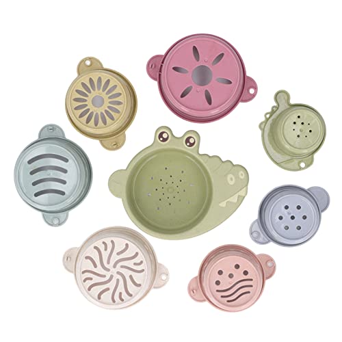 LIZEALUCKY Baby-Stapel-Aktivitäts-Nistbecher-Set aus Kunststoff, Baby-Stapel-Badebecher, Stapelblock, Nestform-Sortierer, Tierformen, Gebäude-Stapelbecher, pädagogisches Badespielzeug für von LIZEALUCKY