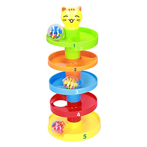 LIZEALUCKY Ball-Drop- und Ramp-Spielzeug, sensorisches Baby-Turm, Rollball-Spiel, 5-lagige, wirbelnde, pädagogische Aktivität für Kleinkinder von LIZEALUCKY