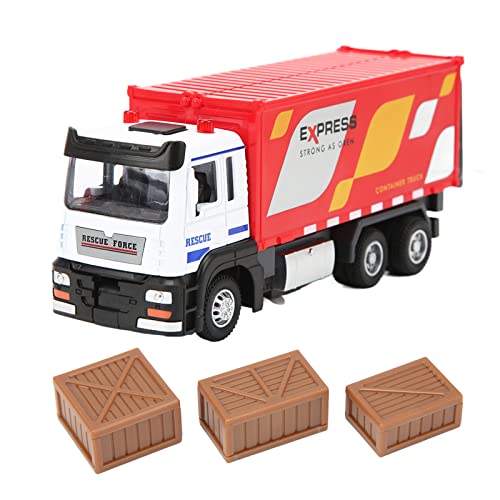 LIZEALUCKY Container Transporter Truck Toy, 1: Scale Semi Truck Light Music 4 Open Door Transport Semi Truck Toy for 3 4 5 6 Years Old Boys Girls von LIZEALUCKY