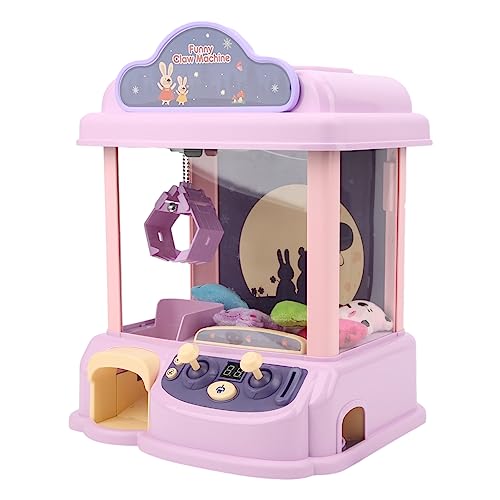 LIZEALUCKY Elektronische Mini-Klauenmaschine, handbetriebenes Puppengreifer-Spielspielzeug mit Musiklicht, Lernspielzeug für Kinder im Innenbereich für Mädchen und (Pinkish and Purple) von LIZEALUCKY