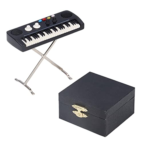 LIZEALUCKY Elektronische Miniatur-Orgel mit Koffer, 7,1 cm, Musikinstrument, elektronische Tastatur, Miniatur-Puppenhaus-Modell, Electone, Weihnachtsdekoration, Geschenk von LIZEALUCKY