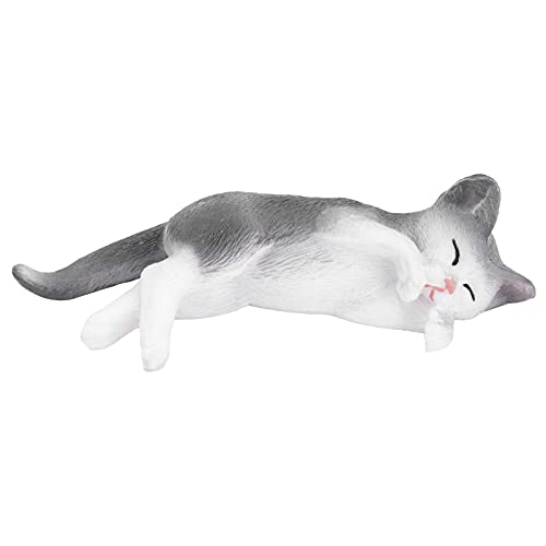 LIZEALUCKY Hübsches schlafendes Katzenmodell-Spielzeug, Simulation Mini-Tierfigur, Heimdekoration, Fotografie-Requisiten, PVC-Spielzeug aus festem und robustem, sicherem Material für Mädchen von LIZEALUCKY