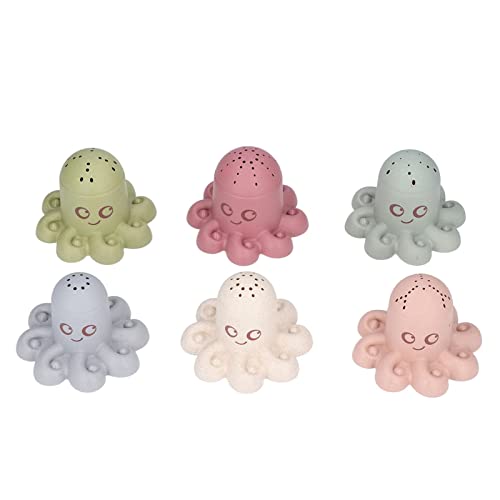 LIZEALUCKY Kids Octopus Baby Stacking Cups Plastic Toddler Bath Toys Stack Cup Activity Nesting Straw Color Hourglass Shapes Early Educational for Boys Girls von LIZEALUCKY