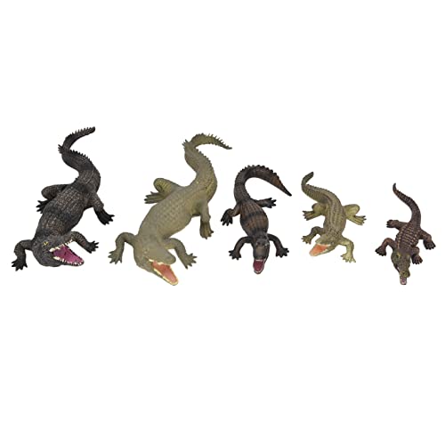 LIZEALUCKY Krokodil-Figuren-Spielzeug, simuliertes Krokodil-Modell-Set, Verschiedene Formen, lebensechte Wildtier-Sammlung, Modell-Spielzeug für und Mädchen von LIZEALUCKY