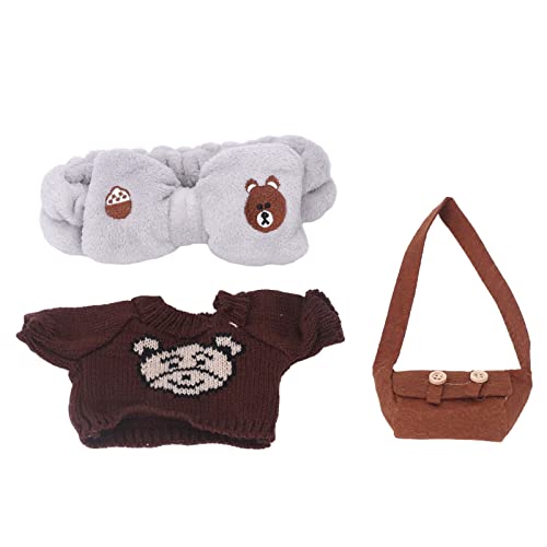 LIZEALUCKY Puppenpullover, waschbar, weich, niedlich, DIY-Puppenkostüm, Kleidung mit Haarband-Tasche für 11,8-Zoll-Mädchenpuppen von LIZEALUCKY