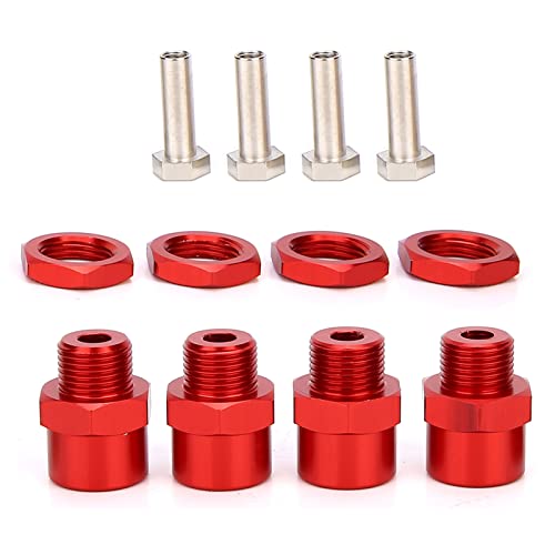 LIZEALUCKY RC-Auto 12 mm bis 17 mm Rad-Sechskant-Konvertierungsadapter-Zubehör für Sakura D4 HSP 94 1/10 Automodell-Zubehör Rad-Sechskant-Naben-Adapter Konvertierungsadapter (Rot) von LIZEALUCKY