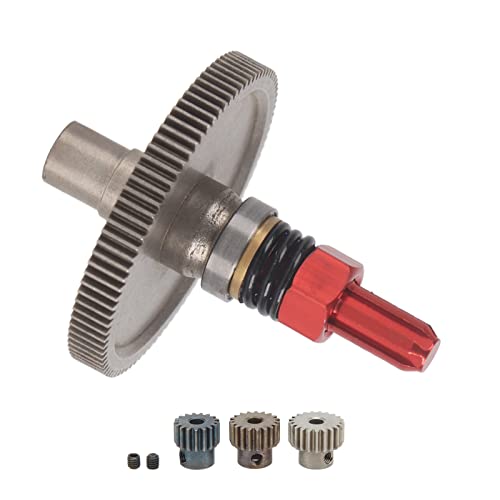 LIZEALUCKY RC-Car-Metallgetriebesatz, 91T Slipper-Getriebesatz, Differential-Upgrade-Teile, Metallgetriebebaugruppe, Slipper-Hülse für 1/10 RC-Cars (Red) von LIZEALUCKY