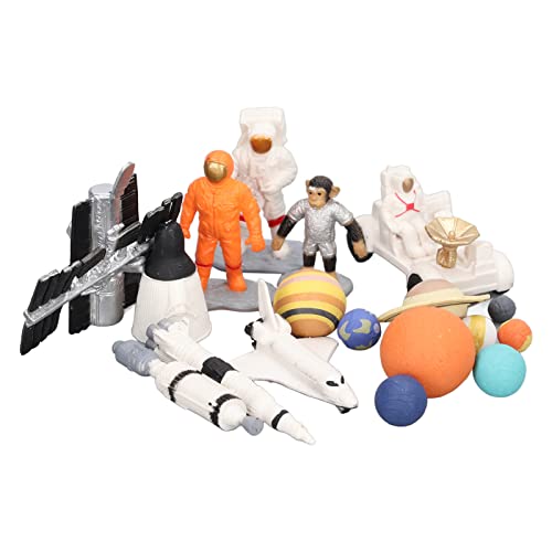 LIZEALUCKY Simulations-Astronauten-Weltraummodell-Set, Satelliten-Raketenkapsel-Universum, neun Planeten-Ornamente, Miniatur-Astronauten-Desktop-Dekoration für und Mädchen von LIZEALUCKY