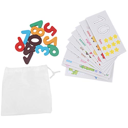 LIZEALUCKY Zahlenzählkarten für Kinder, hölzerne Kinder, frühpädagogische Zahlenblöcke, Kartenspielzeug, Aufklärungs-Puzzle-Matching-Spiel für, Mädchen, Kleinkinder von LIZEALUCKY