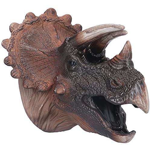 Triceratops-Dinosaurier-Handpuppe, realistische Puppe, weicher Tierkopf, Gummispielzeug-Set für Jungen und Mädchen von LIZEALUCKY