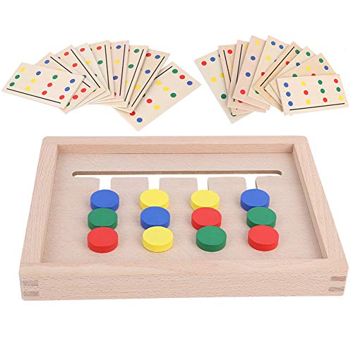 Wooden Children Slide Puzzle, Color Logic Game, Shape Matching Brain Teaser Educational Toy, Intellectual Development Puzzle Toys for Boys Girls von LIZEALUCKY