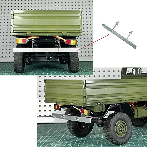 LIZHOUMIL Vordere hintere Stoßstange Metall modifiziertes verbessertes Zubehör kompatibel für Unimog P06 Modell ferngesteuertes Auto LP0004BL Schwarze Frontstoßstange von LIZHOUMIL