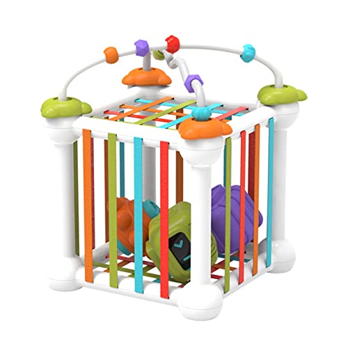 LIbgiubhy Baby Sortierspielzeug Lernspielzeug Bunter Sinneswürfel Elastischen Bändern Feinmotorik von LIbgiubhy