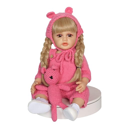 LIbgiubhy Beliebtes Realistisches Blonden Zöpfen Häkelbär Spielzeug Weicher Körper Handgefertigt von LIbgiubhy