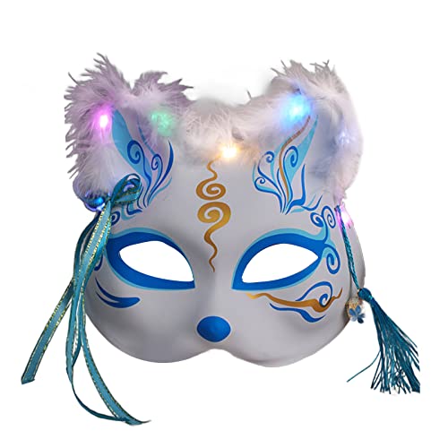 LIbgiubhy Maskerade für Damen, Fox, halb beleuchtet, für Abend, Abschlussball, Anime, Cosplay, Halloween, Party von LIbgiubhy