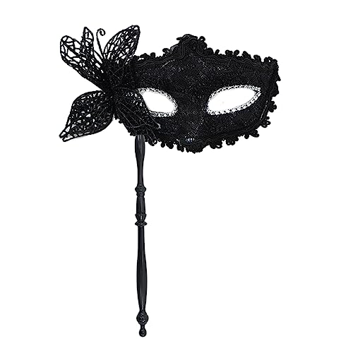 LIbgiubhy Maskerade für Frauen, halbe mit Haltestab, Schmetterling, Abend, Halloween von LIbgiubhy